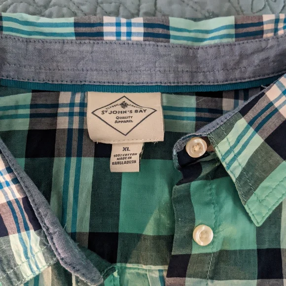 St. John's Bay Plaid Long Sleeve Button-Down Shirt - Picture 2 of 5